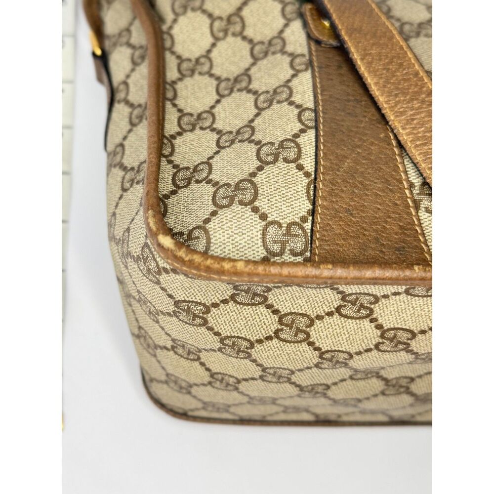 Vintage Gucci GG Supreme Web Sherry Line PVC Boston Bag Purse Italy - Picture 9 of 15